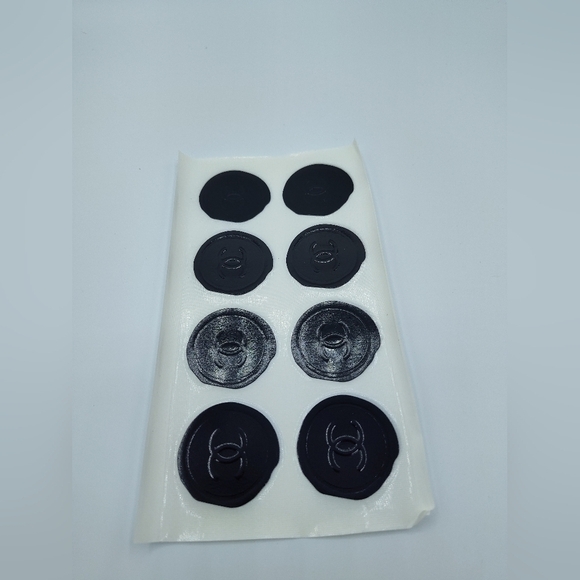 unbranded Other - CHANEL Black CC Wax Seal Stickers • Full Sheet of 8 • Authentic Gift Seals